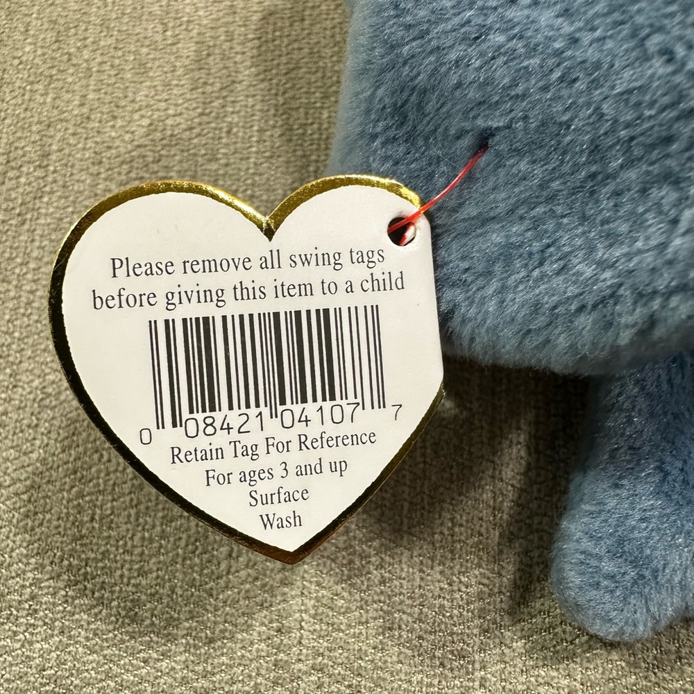 Ty Beanie Baby 1996Scoop Pelican with Orange Beak and Gray Body - Picture 7 of 8
